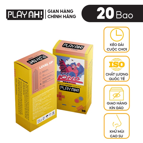 [Mua Kèm Deal 0Đ] Combo 2 Bao Cao Su PLAYAH Last Long Kéo Dài Thời Gian 2 Hộp 10 bao