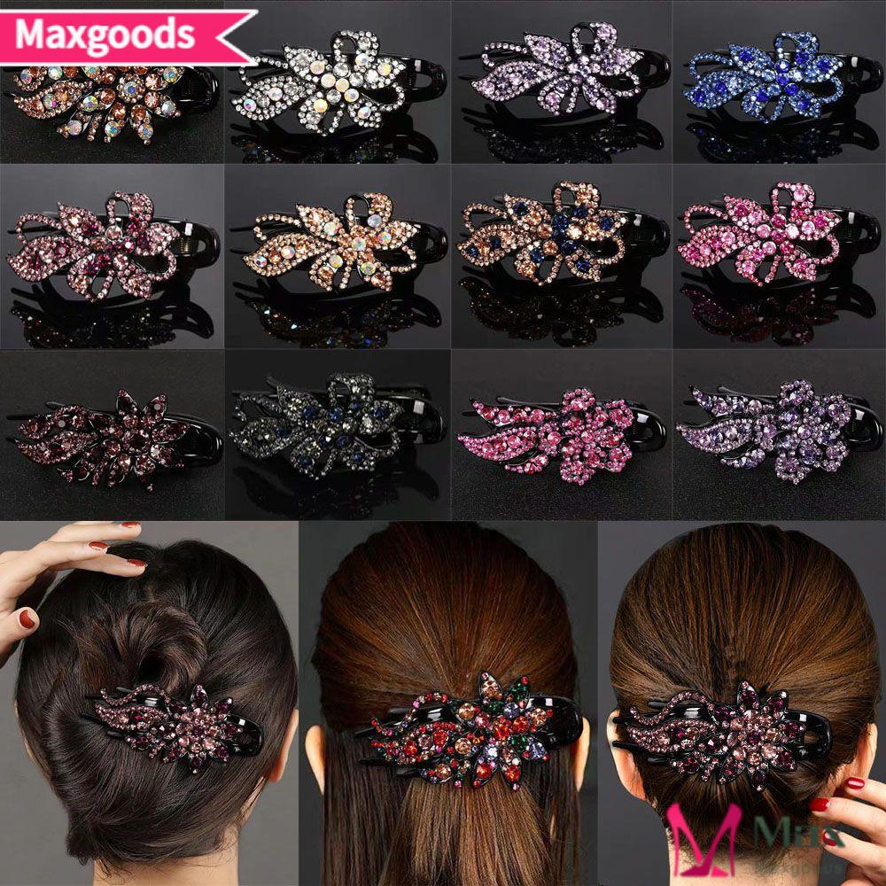 Maxg 1 Chiếc|Kẹp Tóc Mỏ Vịt Đính Hạt Pha Lê