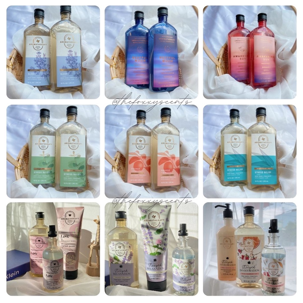 ĐỦ MÙI - TẮM AROMATHERAPHY Bath and Body Works US ONLY
