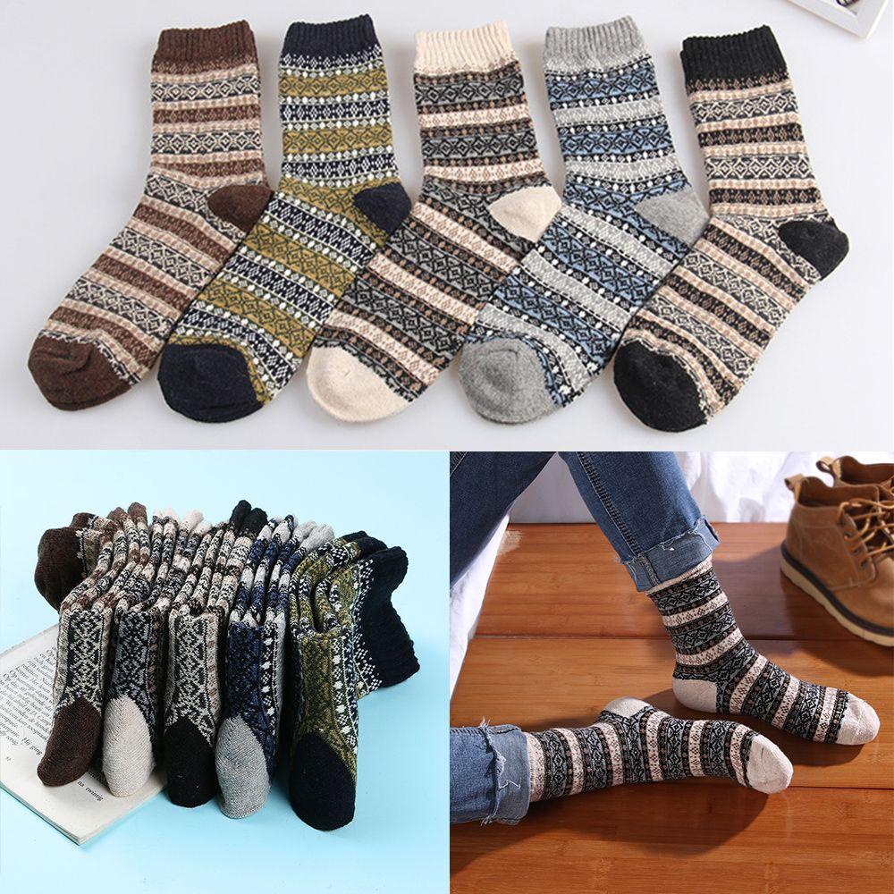 Tất Nam Vải Cashmere In Họa Tiết Thổ Cẩm Hợp Mùa Đông