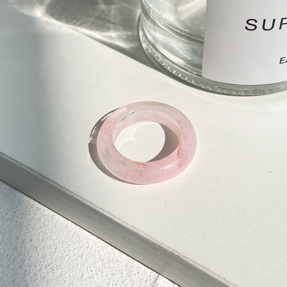 Nhẫn acrylic trong suốt phong cách Hàn Quốc cổ điển thời trang đơn giản cho nữ