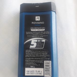 DẦU GỘI ROMANO FORCE SẠCH GÀU 5 IN 1 (180g)