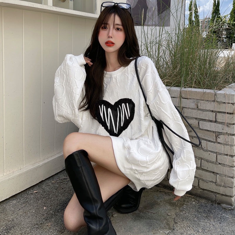 IELGY  Áo sweater Mỏng Tay Dài Dáng Rộng Kiểu Đường Phố Cá Tính Cho Nữ
