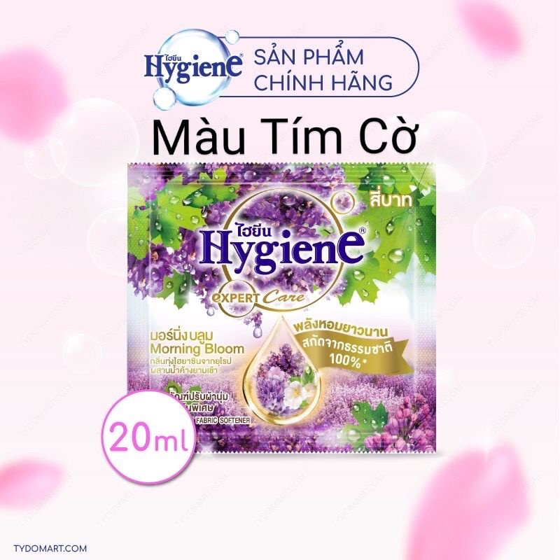 Nước xả vải hygiene 20ml dây 12 gói - màu TÍM CỜ