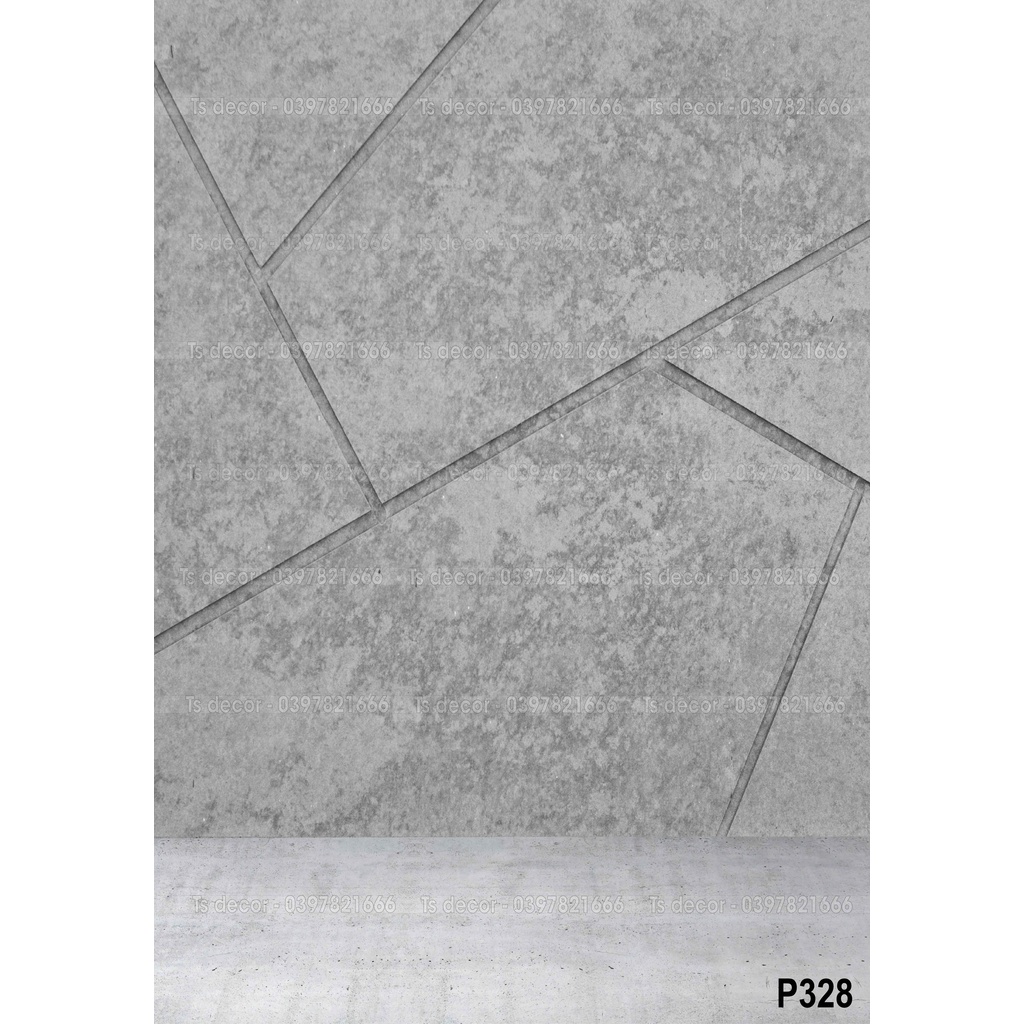 Phông livestream chụp ảnh xám xi măng bê tông 3D 5D vải cao cấp