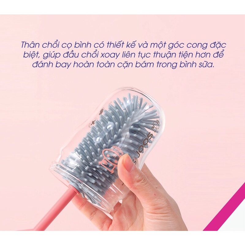 Cọ bình sữa silicon 2 chi tiết