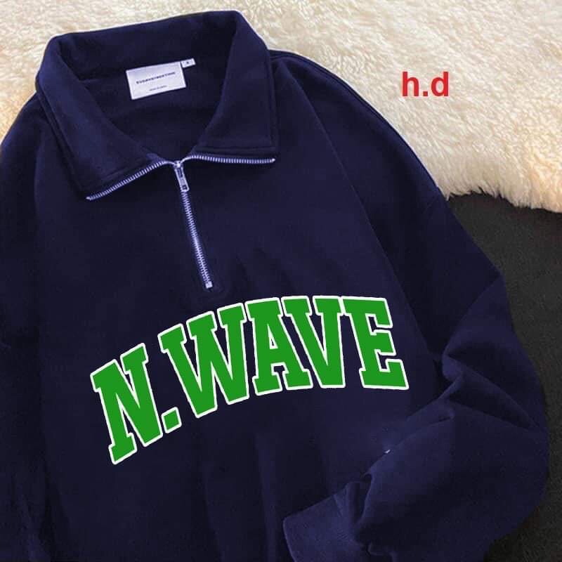 Áo Sweater khoá cổ NWave UlzzangHodie nữ form rộng dài vải nỉ chất đẹp giá rẻ không xù lông hàng quảng châu BST
