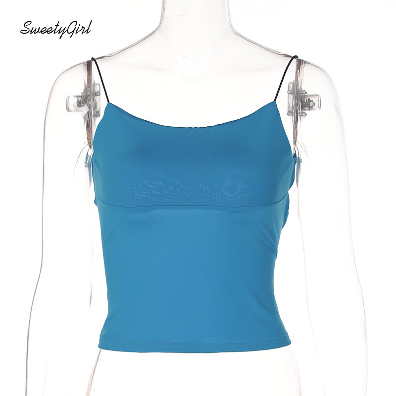 Áo Hai Dây Màu Trơn Ôm Dáng Hở Lưng Quyến Rũ Thời Trang Cho Nữ