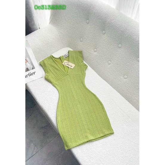 ⚡FREESHIP⚡Đầm body gân cổ V sang trọng đi chơi , mặc nhà,du lịch