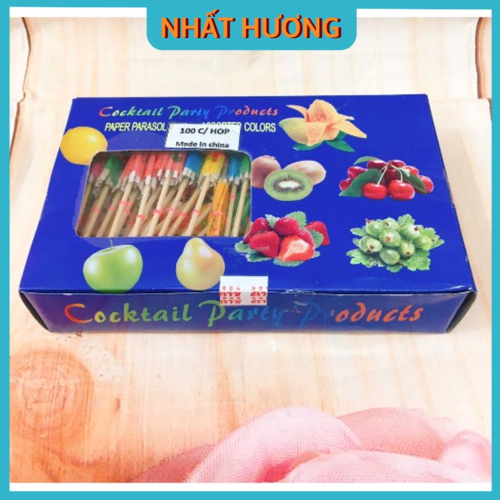 Dù Giấy Trang Trí 1 Hộp 100 Cây- Giao Hộp Mẫu Ngẫu Nhiên