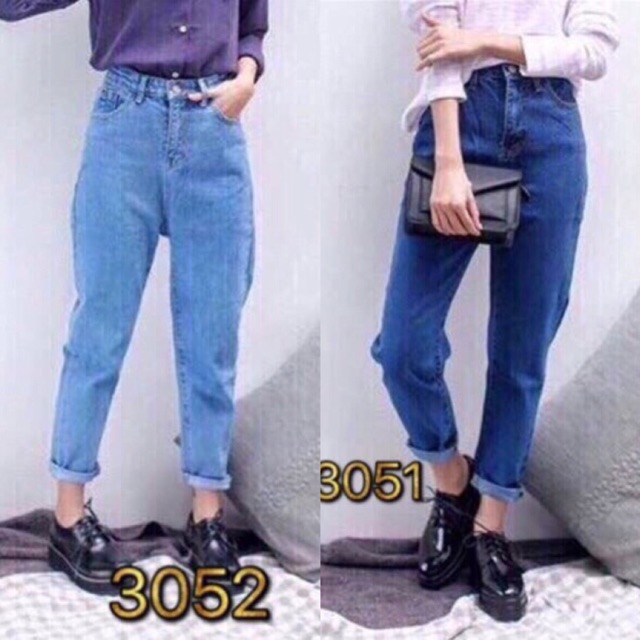Baggy jean trơn màu xanh đậm