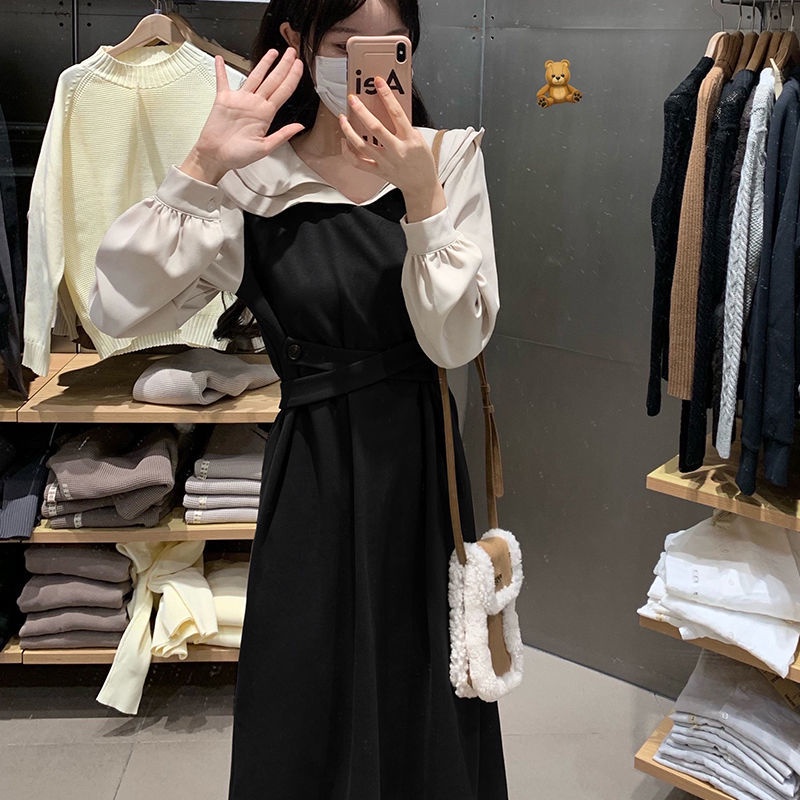 Đầm midi Perty dáng dài tay dài phong cách Hàn Quốc mùa thu 2022 cho nữ