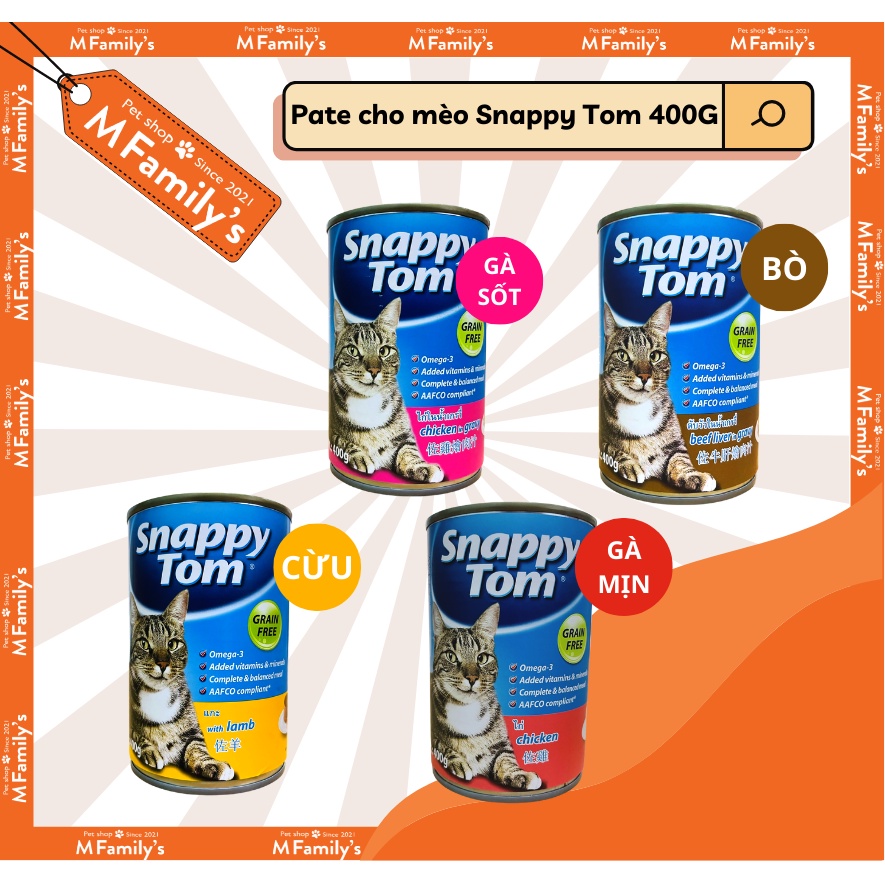 Pate Snappy Tom Cho Mèo Hộp 400g