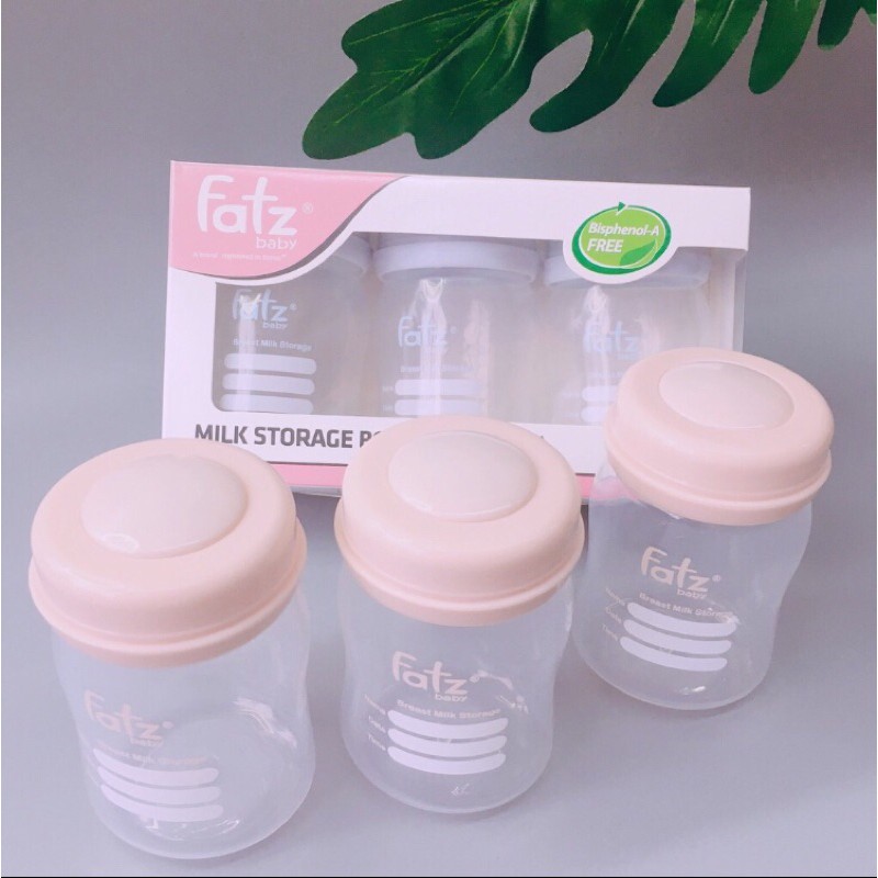 Bộ 3 Bình trữ sữa mẹ cổ rộng 150ml Fatz baby FB0120N