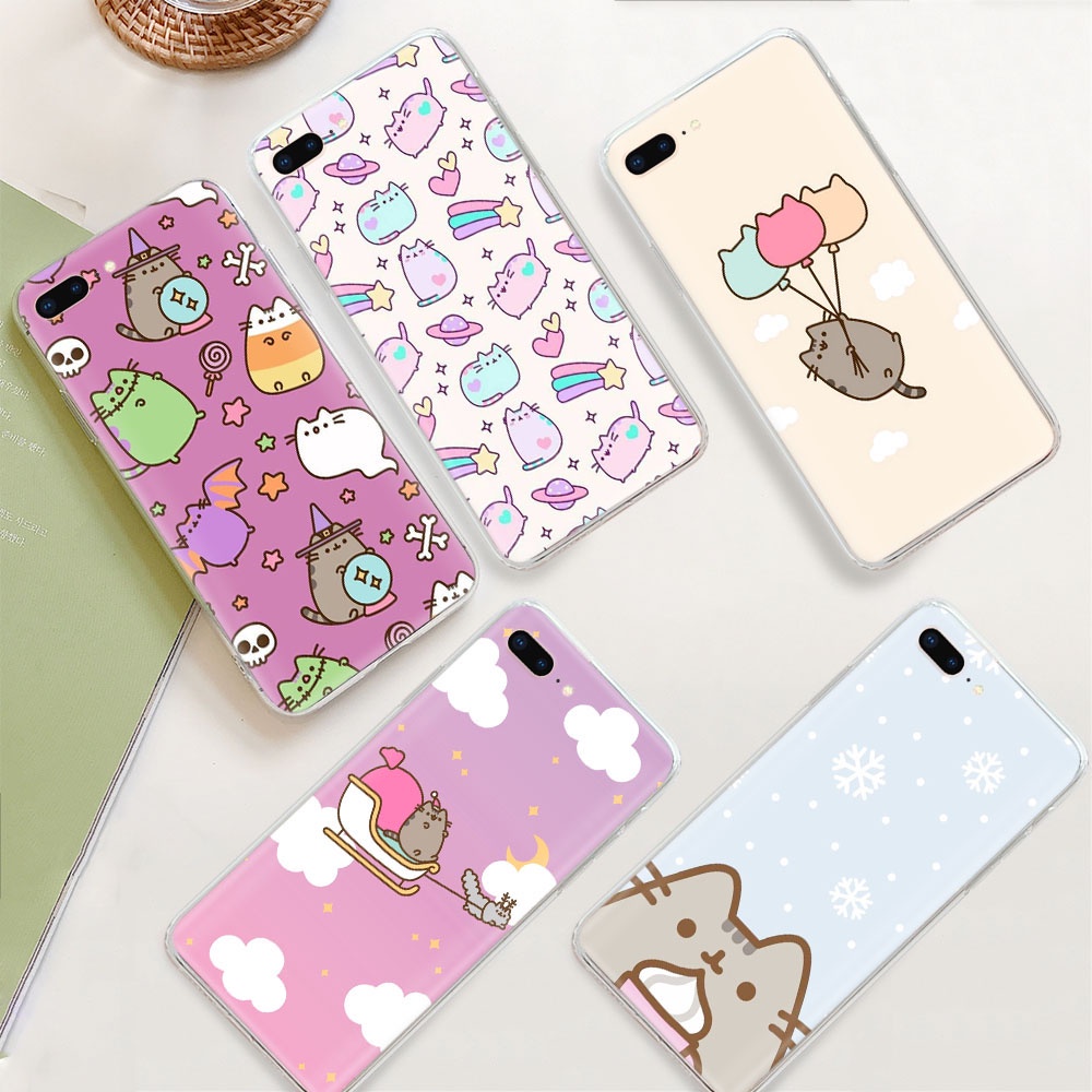 Ốp Điện Thoại Trong Suốt Hình Mèo Pusheen Ty169 Cho Iphone 8 7 6 6s 5 5s Se 5c 4s 4
