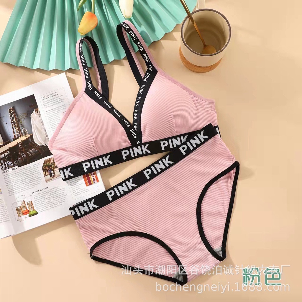 Bộ Đồ Lót Bra Cotton Pink Vanvene Free Size 40-60Kg Kiểu Dáng Thể Thao Áo Mút Rời Quần Lót Cotton Kháng Khuẩn B101 | BigBuy360 - bigbuy360.vn