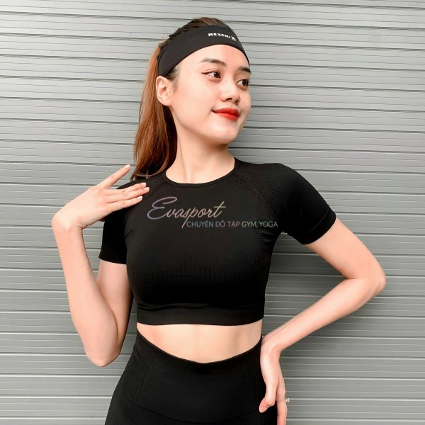 Set đồ tập gym yoga aerobic nữ Quần đùi Áo Croptop vải dệt kim ,co giãn tốt, mặc ôm dáng, nâng mông, tôn vòng 3