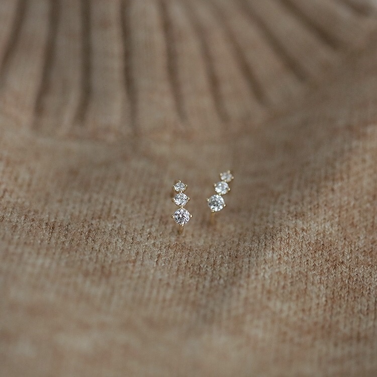 Bông tai Bạc 925 mạ Vàng 14K / LP-E181