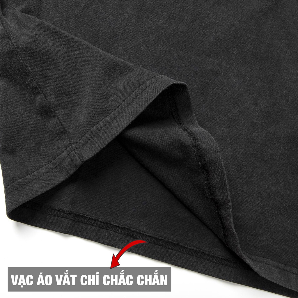 Áo thun local brand RHODI phông cổ tròn tay lỡ unisex nam nữ thế hệ genz nâng tạ đen