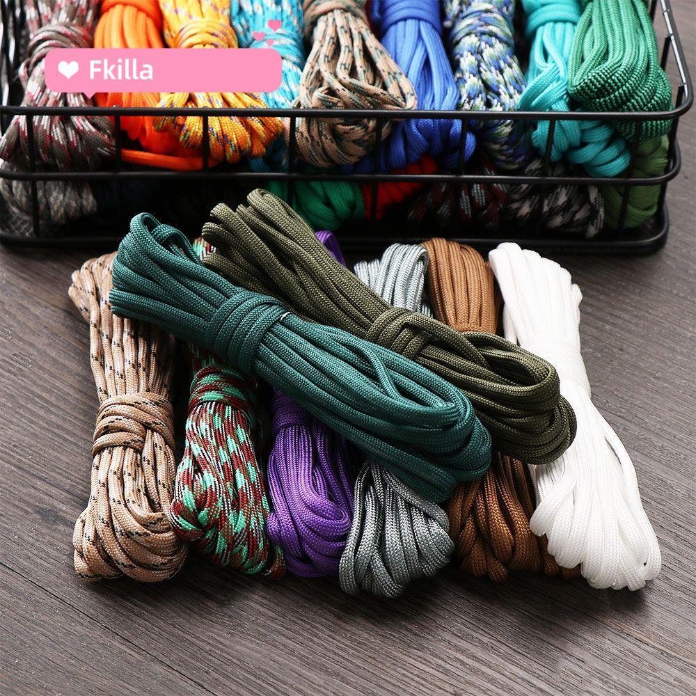 ☆FKILLA☆ 550 Dây dù Paracord Dây buộc Lều Dây Guyline Mil Spec Loại III 7 Dây 50FT 100FT Dành cho Đi bộ đường dài Cắm trại 215 Màu