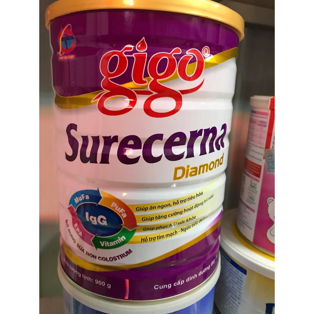 Sữa cho người tiểu đường Gigo Surecerna 900g DATE MỚI NHẤT - bổ sung sữa non colostrum