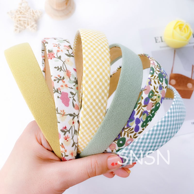 Korean Floral Lattice Headband Wild Wide-band Hairband Hair Accessories