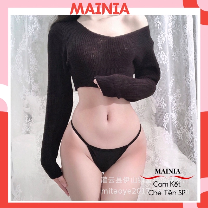 [ Có BIGSIZE ] Quần Lót Lọt Khe Đen Su Lạnh Dây Hông Sexy Quyến Rũ Chíp Su Cao Cấp Mainia Shop
