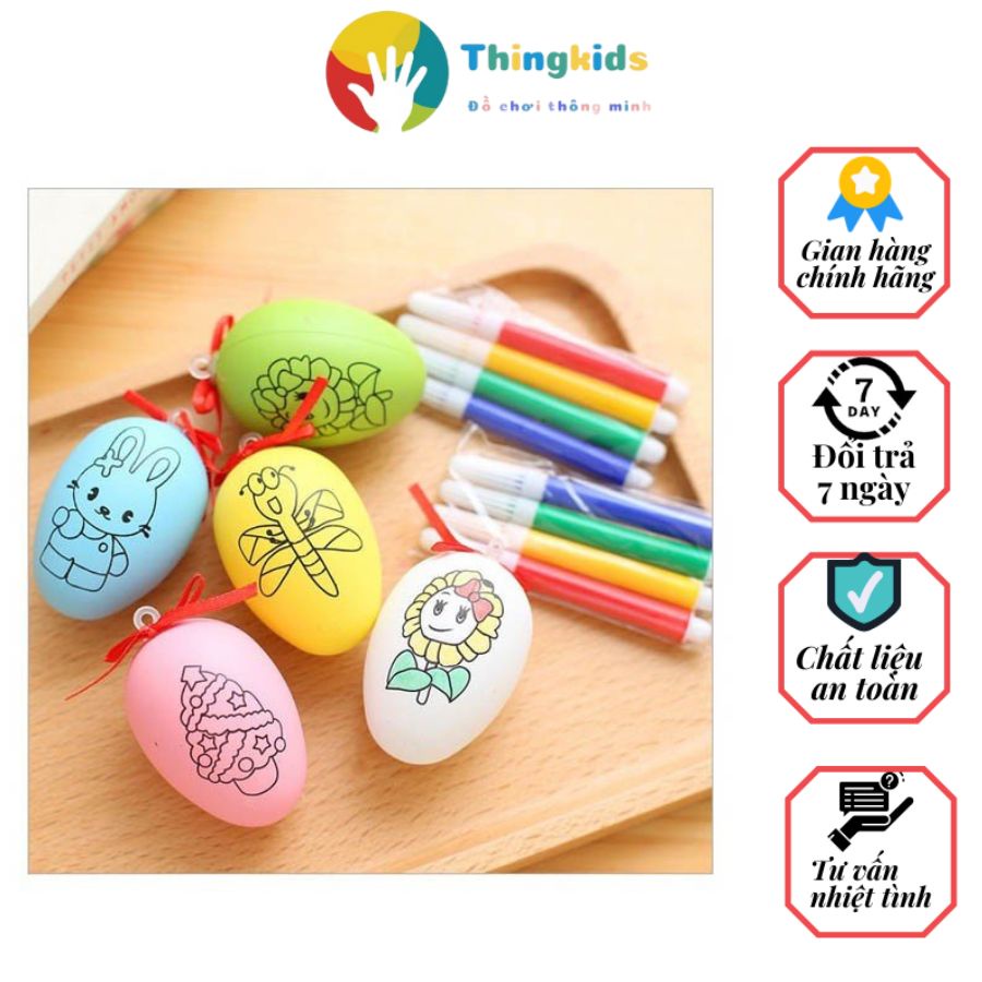 Quả trứng vẽ tô kèm 4 bút mầu cho bé - Thingkids