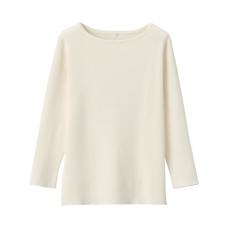 Muji Áo Sweater Cotton Lụa Chống Uv