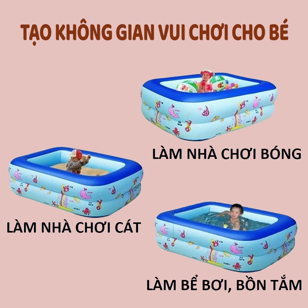 Bể bơi phao cho bé 3 tầng bơm hơi loại dày siêu to