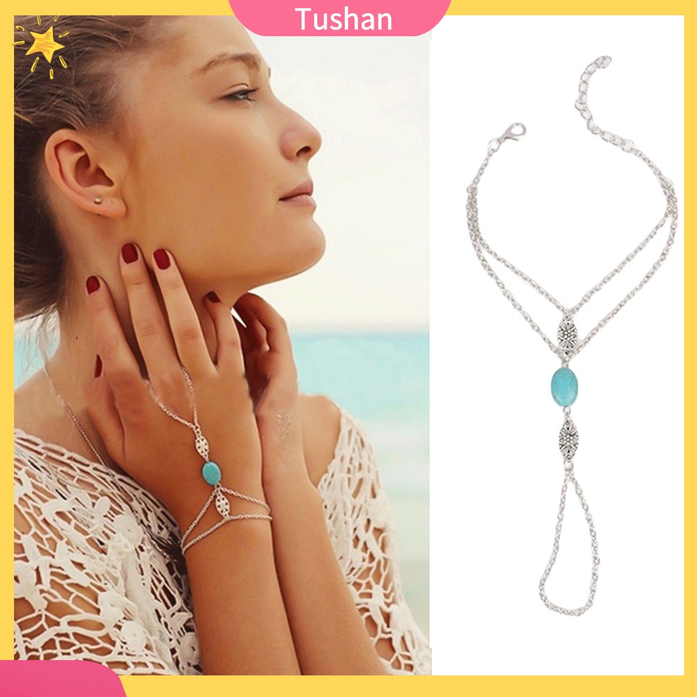 Vòng tay thời trang đính đá Turquoise cho nữ