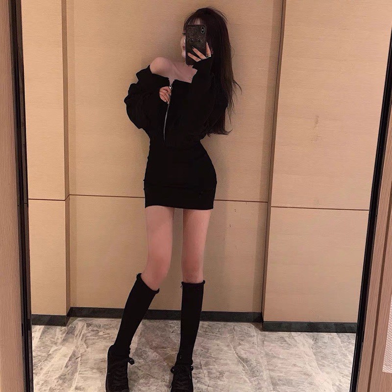 Váy hoodie body Ulzzang