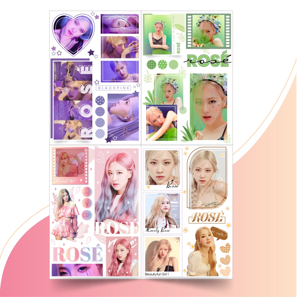 Sticker Rosé Blackpink khổ a6  hoặc a5  chưa cắt