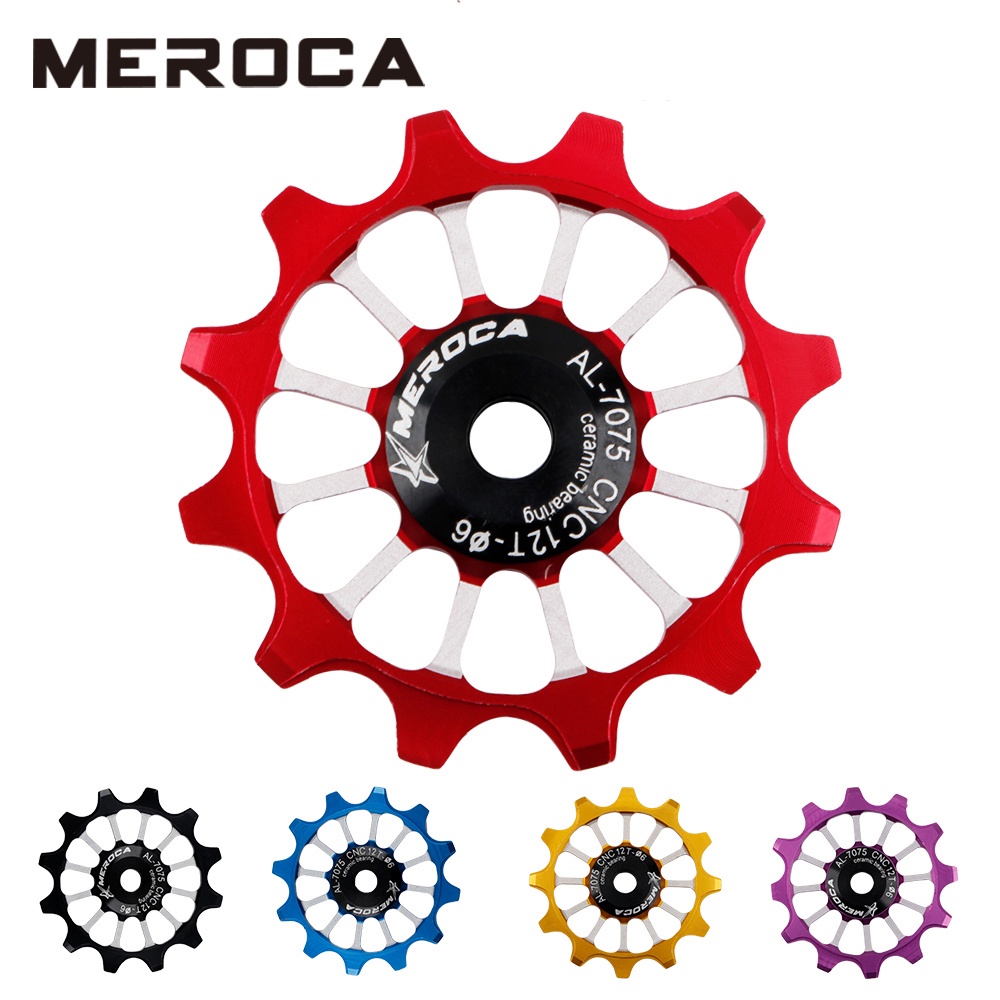 MEROCA Bánh Xe Dẫn Hướng Bằng Gốm Cho Xe Đạp Bánh Xe Cùi Đề Sau Xe Đạp Đường Trường Leo Núi Vòng Bi Kín 12T Bánh Xe Đạp Leo Núi