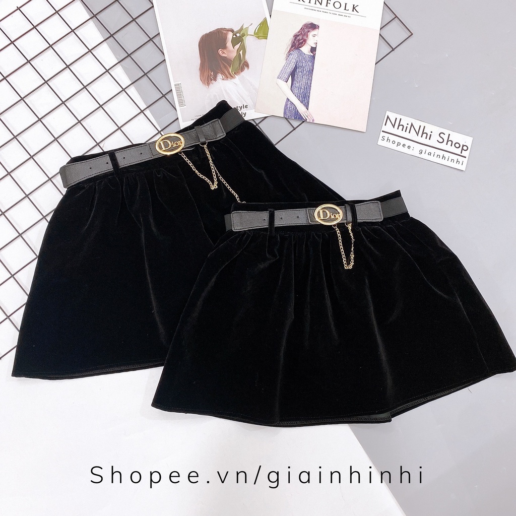 Chân váy nhung dáng A kèm tag D có lót quần cap cao CV095 - NhiNhi Shop | BigBuy360 - bigbuy360.vn