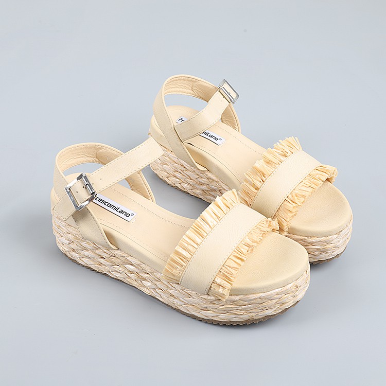 [ORDER/ SẴN] giày sandals cói 6cm xuất khẩu mẫu mới 2021