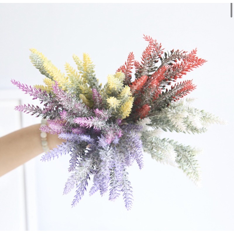 Hoa giả - Cụm hoa lavender nhân tạo cao cấp , hoa decor trang trí hoa cô dâu