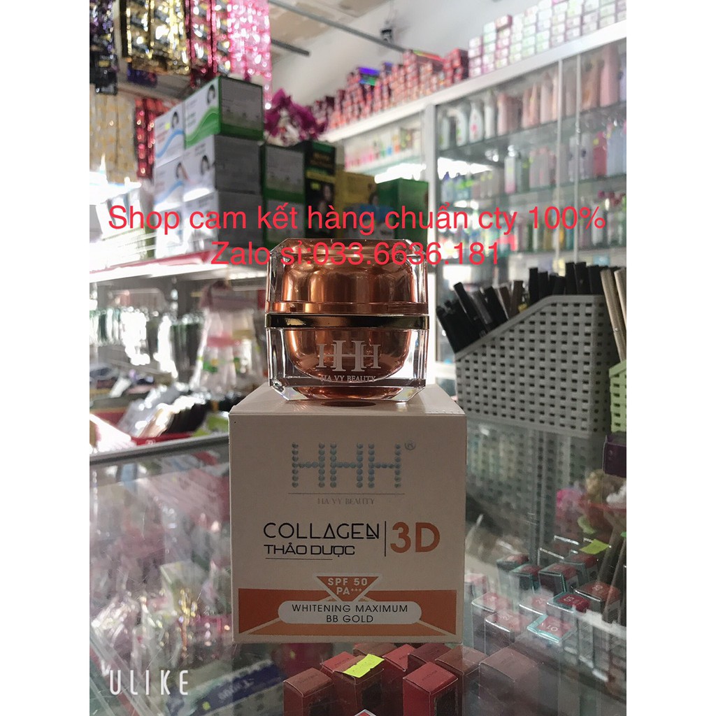 [chính hãng -giá sỉ] kem HHH COLLAGEN THẢO DƯỢC mụn ,mờ sẹo,thâm,trắng da,giảm nhờn,chống nắng 30g