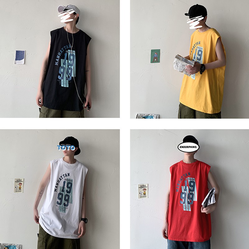Áo Ba Lỗ Nam In Chữ Thời Trang Size M-5Xl 1999