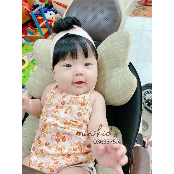 Bodysuit 2 dây vải cotton cho bé gái