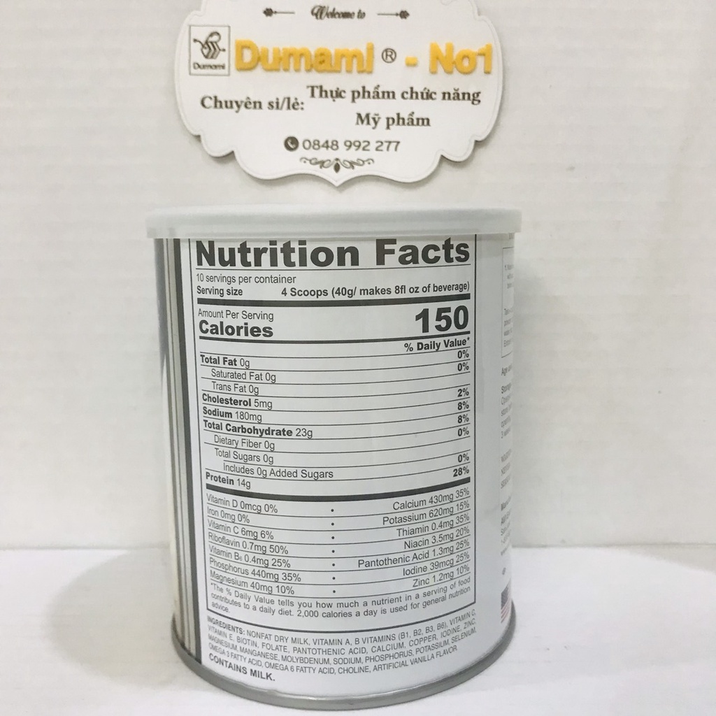 Sữa Bột Entrust Milk 400g Dành Cho Người Tiểu Đường của Mỹ