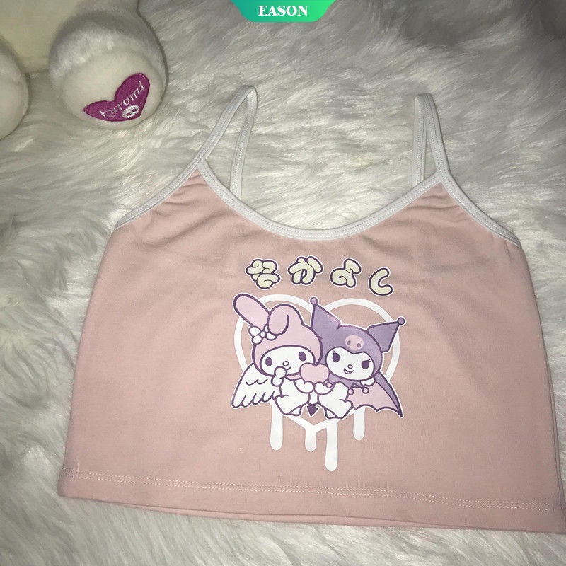 SANRIO Bộ Đồ Ngủ Hai Dây Dáng Ôm In Họa Tiết Hoạt Hình kulomi Quyến Rũ Cho Nữ