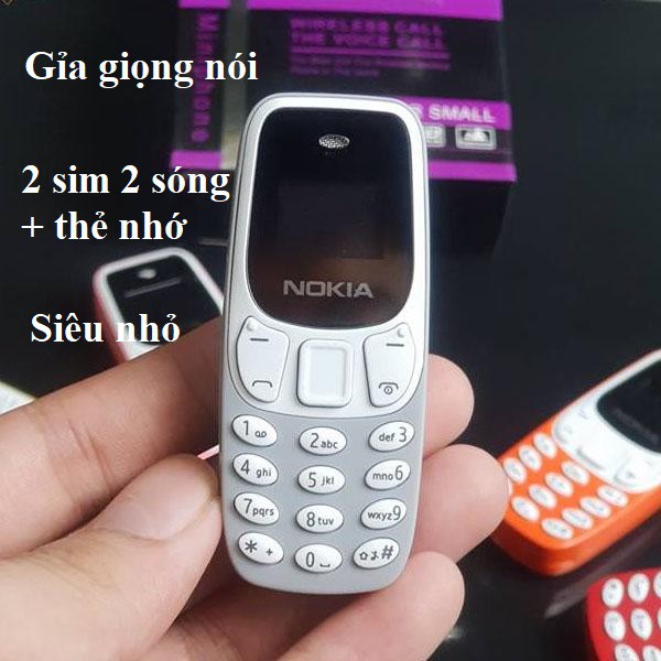 Điện Thoại siêu nhỏ Nokia 3310 mini 2 sim 2 sóng cực khỏe, hỗ trợ nghe nhạc mp3,giả giọng,thay thế tai nghe bluetooth