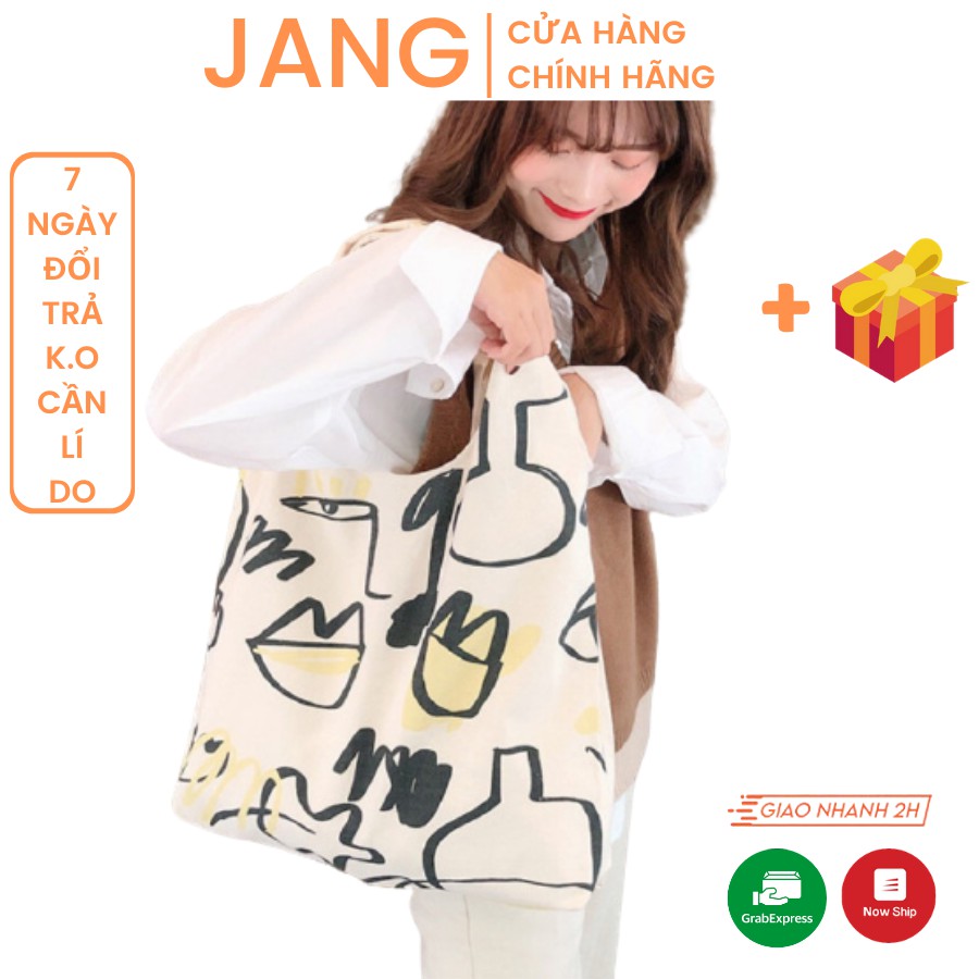 TÚI TOTE VẢI CANVAS NỮ ĐEO VAI FREESHIP 50k Túi Vải Đeo Vai Phong Cách Nhẹ Nhàng, Sang Trọng