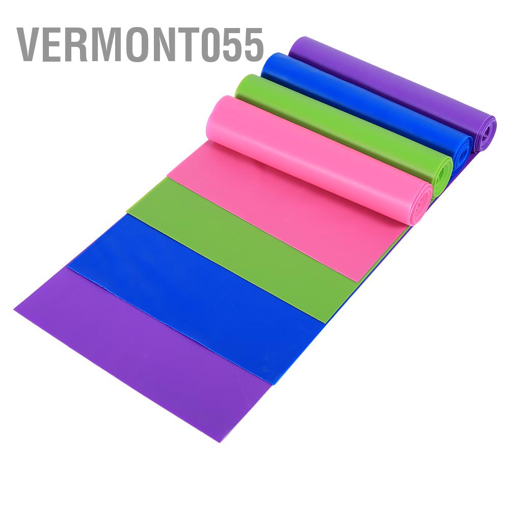 Vermont055 1.5M Four Colors Of Yoga Stretch Band Elastic Strap Exercise Fitness