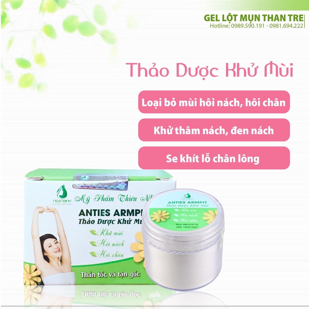 Thảo dược khử mùi hôi nách loại bỏ mùi hôi chân khó chịu,thâm sạm vùng nách,hết đen nách,se lỗ chân lông