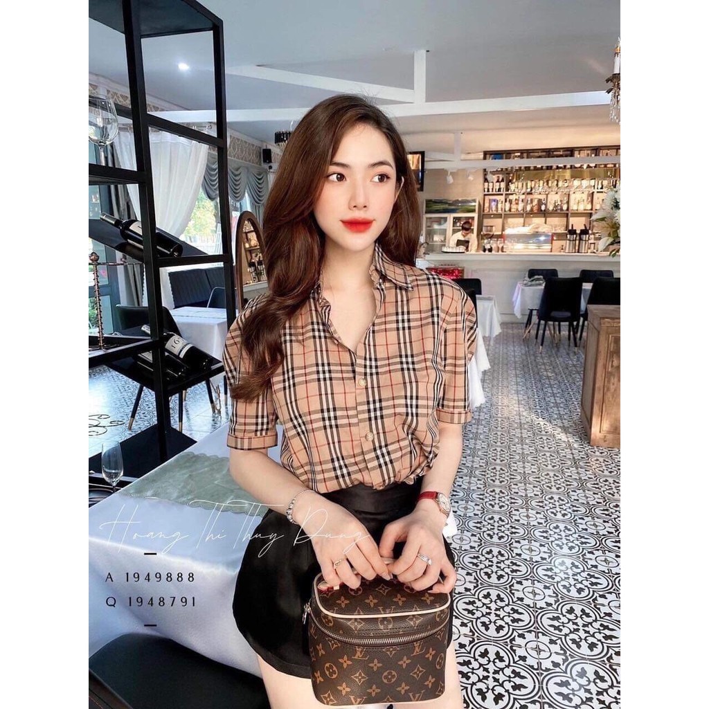 Áo sơ mi kẻ caro cộc tay | BigBuy360 - bigbuy360.vn