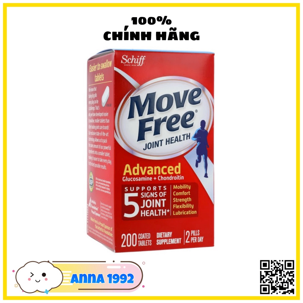 Viên bổ khớp Schiff Move Free Advanced Glucosamine Chondroitin 200 viên của Mỹ