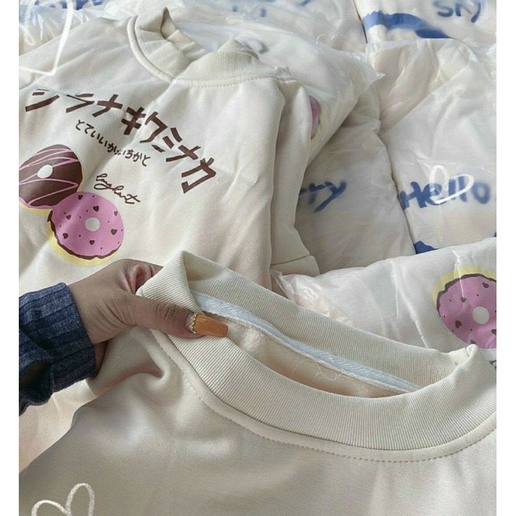 Áo Sweater Nỉ Donut Tay Bồng Form Rộng Phong Cách Ulzzang - Sayhey Clothing | BigBuy360 - bigbuy360.vn