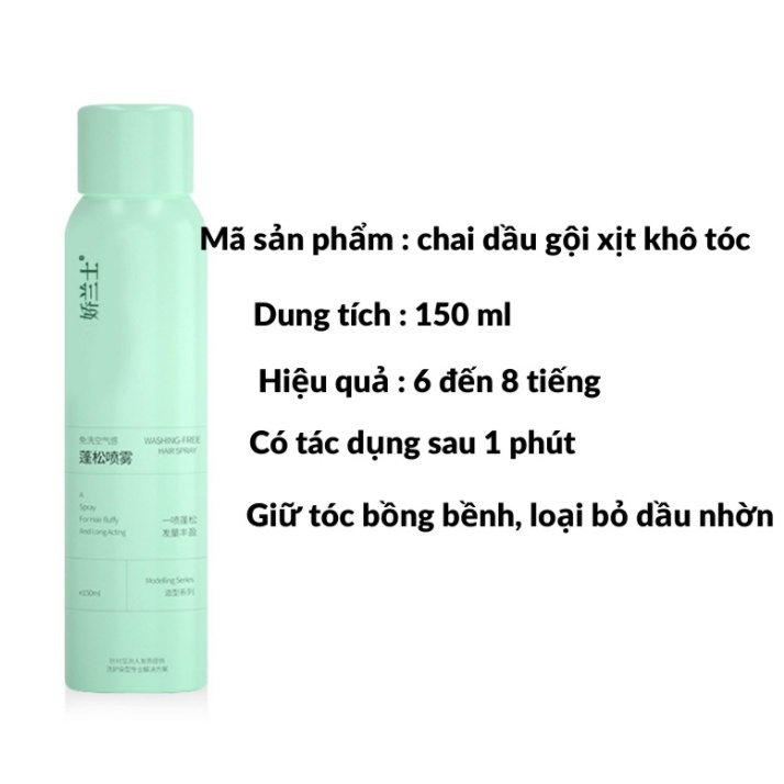 Dầu Gội Khô DGK Xanh Dạng Xịt Nội Địa Trung 150ml